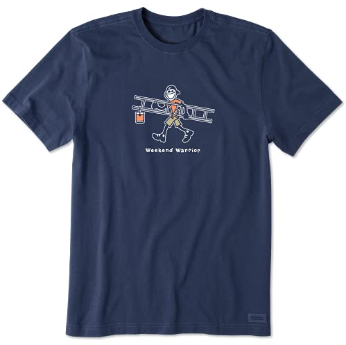 Life Is Good Herren Vintage Crusher Graphic T-Shirt, Weekend Warrior, Darkest Blue, Medium