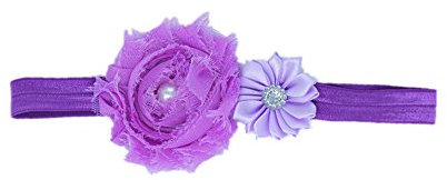 Lazzboy Stirnband Kind Mädchen Baby Kleinkind Säuglings Blume Haarschleife Band Haarschmuck Haar Bogen Bands Elastische Stirnbänder(Lila)