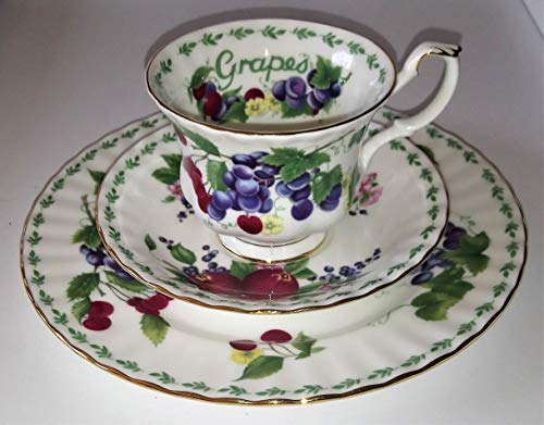 Royal Albert Lot de 3 tasses à collectionner/Fruit Series/Grapes/Bone China