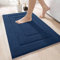 DEXI Badteppich rutschfeste,weicher Badezimmerteppich Wasserabsorbierend Badematte maschinenwaschbar Badvorleger für Dusche,Badewanne und Toilette, Marineblau, 40 x 60 cm