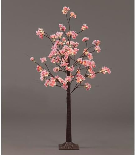 1.2m Cherry Blossom Tree w/144 Flowers & Warm White LED's - In or Outdoor (Dark Pink)