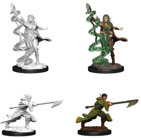 Dungeons & Dragons Magic The Gathering Unpainted Miniatures: Joraga Warcaller & Joraga Treespeaker (Elves) (6 Units)
