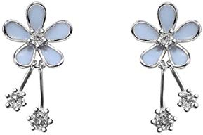 SLUYNZ 925 Sterling Silber Gänseblümchen Blumen Ohrringe Ohrstecker für Frauen Damen Zarte Blumen Ohrringe Tropfen