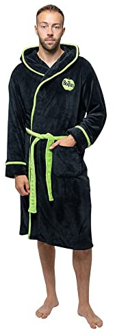 The Beatles Bademantel Apple Logo Nue offiziell Schwarz super Soft Fleece Unisex