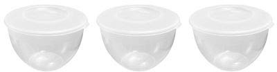 3 Plastic Lidded Pudding Basins 1.3L