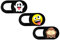hidemonkeys Webcam Abdeckung 3er-Pack mit Emoji Design. 0,8 mm superdünner Camera Cover, Slider Kamera Abdeckung für Laptops, Tablets, Handys, iMac, iPhone, Notebook (Ghost, Smiley, AFFE)