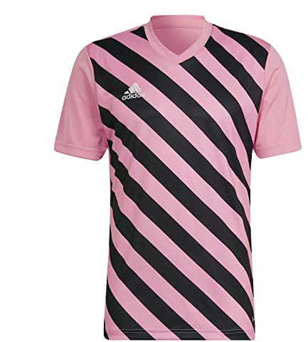adidas Men's Entrada 22 Graphic Jersey, Semi Pink Glow/Black, XL