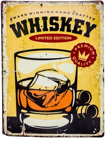 Generisch 40 x 30 cm Retro Deko Bar Blechschild, Vintage Deko Schild, Limited Edition (Whiskey)