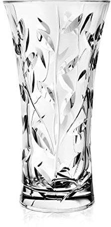 Vase - Runde Öffnung Glasvase - für Blumen - Rosen - Design - 29,8 cm H - by Barski - Made in Europe