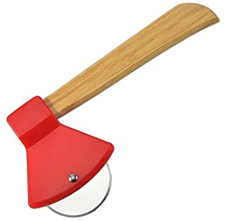 Trjgtas Pizza Slicer Stainless Steel Axe Handle Pizza Cutter Rotating Blade Home Kitchen Cutting Tool Pizza Knife for Pizza Pies Waffles Pizza Cutters
