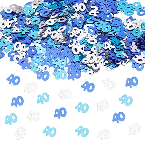 GoldRock Konfetti 40 Geburtstag Männer Frauen Deko Blau, Streudeko 40.Geburtstag Frauen Mann,Tischdeko 40.Geburtstag Frauen,Streudeko 40 Geburtstag Jahre,Geschenke zum 40 Geburtstag,Confetti Deko 40