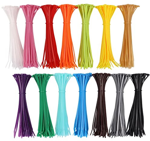 700 fascette colorate da 10,2 cm, 100 mm x 2,5 mm, in nylon, mini fascette multiuso in plastica, autobloccanti, 14 colori, per casa, giardino, ufficio, fai da te