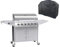 Boss Grill Georgia Classic - 6 Burner Gas BBQ with Side Burner and Cover Silver