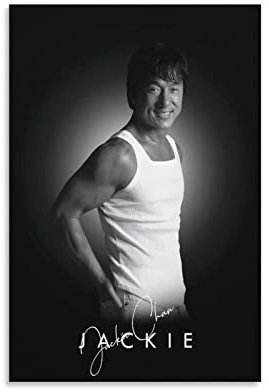 Enartly Leinwand Wandkunst Malerei Jackie Chans Tela decorativa Wall Art Soggiorno Poster Camera da letto 60x80cm Senza Cornice