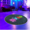 CARPETIA Runder Gamer Teppich Gaming Zimmer lebendige Neon-Farben ikonische Symbole schwarzer Hintergrund 80 cm rund