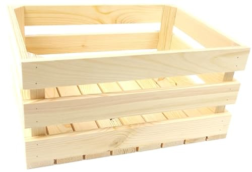 Dekokiste 40x30x20 cm, Holzkiste für die Aufbewahrung von Wein, Obst, Gemüse, ökologisch, gehobelt (40x30x20)