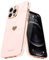 Teageo Coque Compatible avec iPhone 12 Pro en Silicone TPU Galvanisé Or avec Motif Coeur d'amour Étui Antichoc pour Filles Femmes Housse de Protection pour iPhone 12 Pro (Rose pâle)