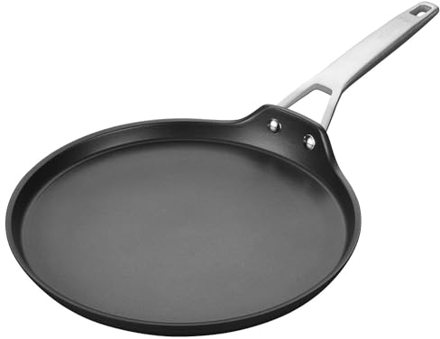 MSMK 11 inch Nonstick Crepe Pan,Titanium and Ceramic Nonstic Coating Flat Skillet Dosa Tawa Tortilla Pan,Large Pancake with Stay-Cool Handle,Induction Compatible, PFOA Free, 7752228