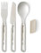 SEA TO SUMMIT - Detour Stainless Steel Cutlery Set - 1 Person, 3-teilig - Camping-Messer + Gabel + Löffel & Magnetische Silikonhalterung - BPA-frei - Campingbesteck aus hochwertigem Edelstahl - 135 g