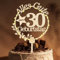 Giftota Cake Topper 30. Geburtstag Holz mit LED Lichterkette - 30. Geburtstag Deko - Tortendeko 30Geburtstag - Kuchen für 30. Geburtstagsdeko Frauen Männer