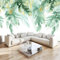 Pintura De Acuarela Fotomural hojas tropicales verdes Fotomural Pared, 250x240 cm Papel Pintado 3D, Fotomurales Decoración de Comedores Moderna Lana Sala Cuarto Salón