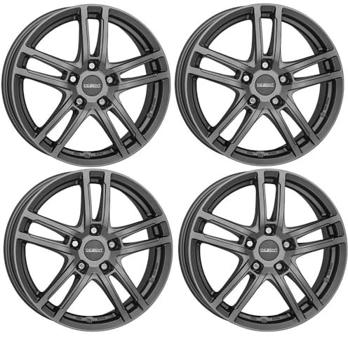 4x Dezent Felgen Alufelgen TZ graphite 7.5Jx17 ET30 5x112 kompatibel mit Mercedes Benz B C CLC CLK E GLA GLK SLK SLK/SLC A B C CLA E GLB G