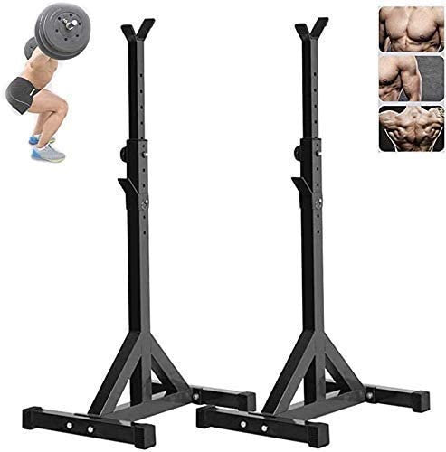 JFNHUTL Kniebeugenständer für Kurzhanteln, Verstellbarer Langhantelständer, Verstellbarer Kniebeugenständer, Hantelbank mit verstellbarem Langhantelständer, Verstellbarer, robust