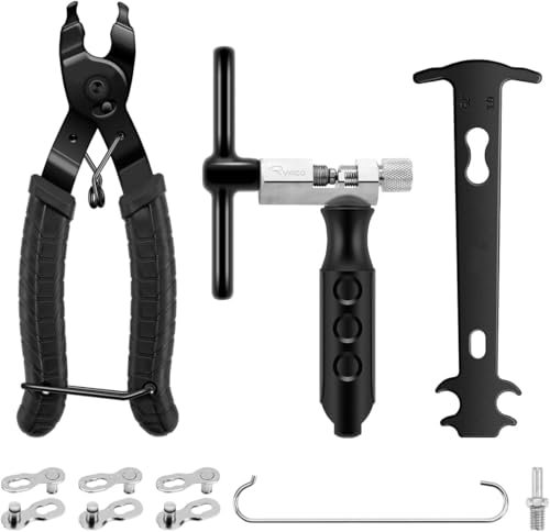 Bike Chain Tool Set With Plier and Splitter - Inspection Caliper for 6-10 Speed Links - Repair and Removal Tool for Road Mountain Sports Bike