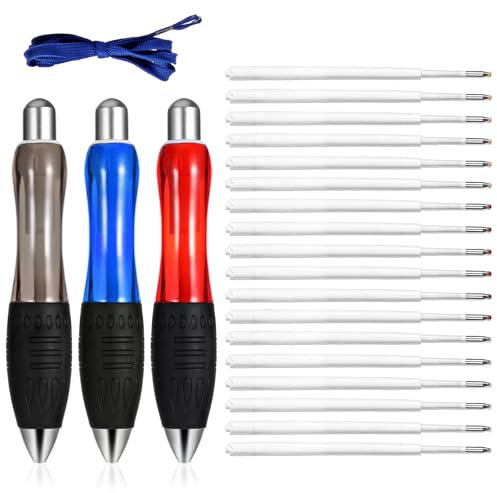 Gjinxi 3 Stück Kugelschreiber Große Dicke Stifte Schreibhilfen Schwere Große Stifte Mit Breittem Griff Schreibutensilien Karpaltunnelstift Für Büro 3 Stifte 6 Schwarze Minen 6 Blaue Minen 6 Rote Minen