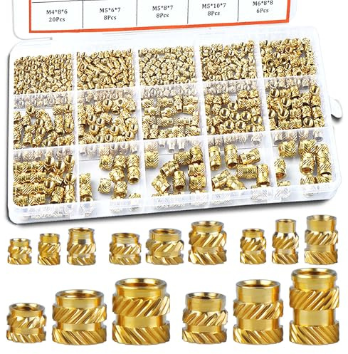 400 Pcs Threaded Inserts Brass Heat Set for 3D Printing M2-M6 Kit