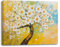 Piy Painting Arbres à Fleurs Impression Sur Toile Fleurs Jaunes Blanches Tableaux Déco Muraux Salon Affiche Decoration Painting Poster Peinture Sur Toile Cadre Art Mural Chambre 30×40cm