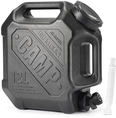 Starnearby Bidon d'eau avec Robinet 12L, Réservoir d'eau Potable, Jerrican Eau Camping, Conteneur d'eau sans BPA pour Camping, Randonnée, Barbecue, Pêche, Véhicule (12L Noir)