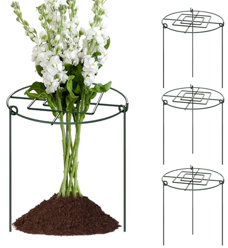 Käfige und Halterungen für Pfingstrosen – 4 Stück Pflanzenständer für den Außenbereich | Ringe für den Blumengarten im Freien: Rosen, Tomaten, Hortensien und Erdbeeren