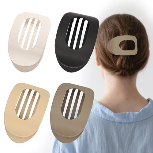 ARWIG 4 Pinces à Cheveux Plates | Pinces à Cheveux courbées pour Femmes | Pinces à Cheveux Plates | Accessoires Cheveux pour Femmes | Pinces à Cheveux Plates pour Cheveux épais (Couleur 2)