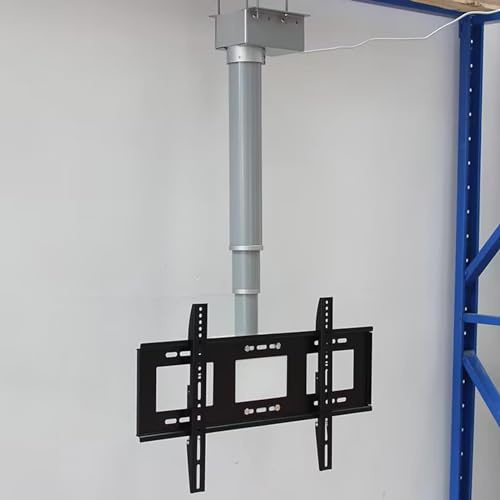 Support Tv Plafond Inclinable Et Réglable En Hauteur - Support Tv Électrique - Avec Télécommande, Pivotant Manuellement À 360°, Pour Téléviseur Grand Écran De 26 À 70 Pouces, Deux Méthodes D'Installa