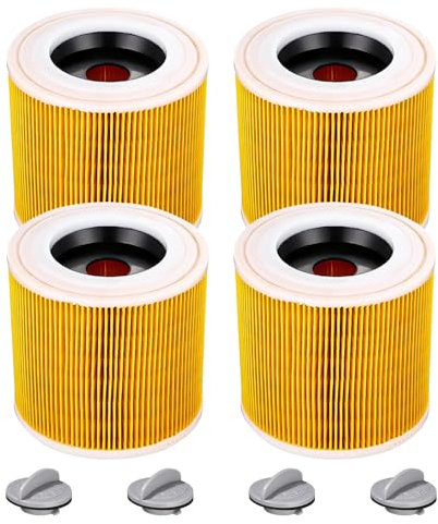 Carkio Vaccum Lot de 4 filtres à cartouche compatibles avec Karcher WD3 Karcher WD3 WD 3 P SE4001 SE4002 WD2 WD1 MV3