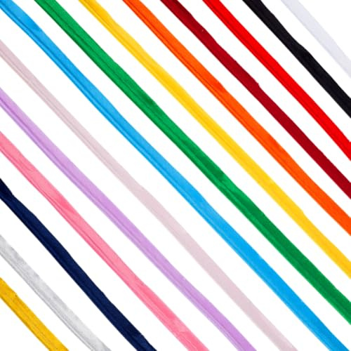 AHANDMAKER 56 Yards 14 Colors Maxi Piping Bias Tape with Welting Cord 0.43 Inch Wide Upholstery Piping Trim Fabric Edge Trim for Sewing Project Cushions Home Decoration Webbing Garment Christmas