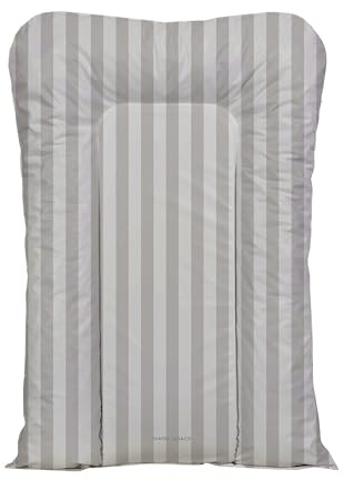 Nest Changing Mat by Mama Shack - Baby Changing Mat with Raised Sides - Waterproof - Fits Most Baby Changing Tables - 67 x 46 cm (Candy Stripe Greige)