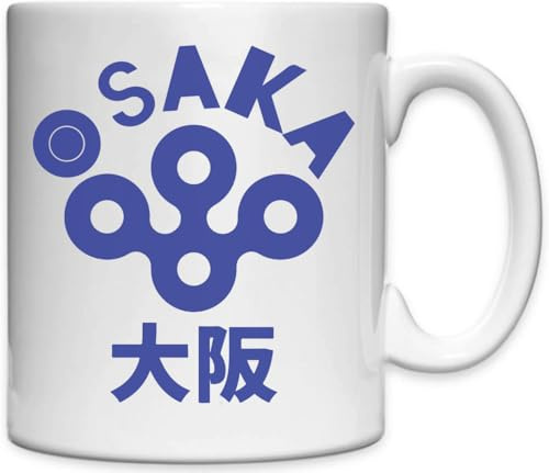 Tazza in ceramica bianca con logo Kanji del Giappone Osaka