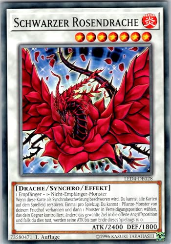 Schwarzer Rosendrache - LED4-DE028 - Common - 1. Auflage - Deutsch - Yugioh - Legendary Duelists: Sisters of the Rose - mit RC-Fieldcenter