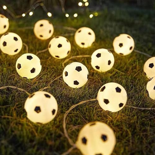 Generisch Fußball Lichterkette,3 Meter Gartenbeleuchtung - 20 LED Deko Lampe Wasserdicht Für Innen- Und Außenbereich Hochzeit Garten Weihnachten Halloween