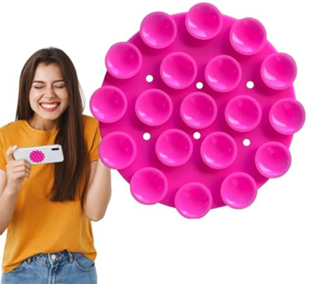 Porte De Téléphone D'aspiration - Montage De Téléphone Adhésif En Silicone Avec Conception De Miroir, Support De Cellule Protégée | Porte De Miroir De Douche Pour Une Utilisation Mains Libres Et Des