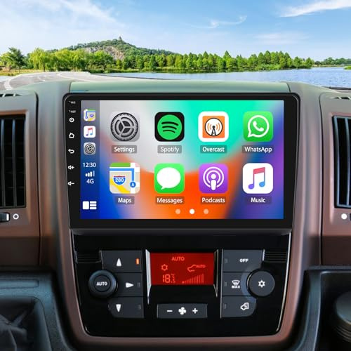2G+64G ikasus Android 15 Autoradio für FIAT Ducato/Peugeot Boxer/Citroen Jumper 2011-2023 mit Carplay Android Auto, 9-Zoll Touch Bildschirm Radio mit Navi Bluetooth WiFi FM/RDS/DAB/SWC Mirror Link