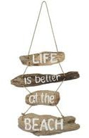 Treibholz Wanddeko Life is Better at the Beach, 65 cm x 30 cm, Maritime Dekoration, Naturholz