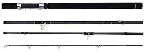 WFT Sea Sparrow Travel Zielfisch-Reiseruten für Pollack, Dorsch, Heilbutte und Seelachs, 216cm Länge, 4-teilig, Norwegenrute, Bootsruten für das Meeresangeln (Seelachs Jigger 4-TLG)