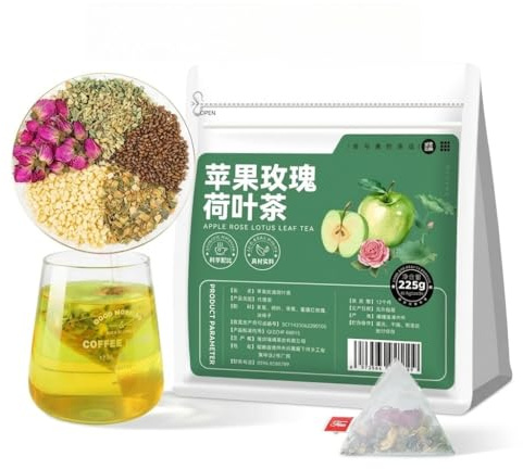 SUMMATE-Apple, Rose & Lotus Leaf Tea 225g (50 Sachets Per Bag) | No Additives, Herbal Tea | Individually Wrapped Tea Bags