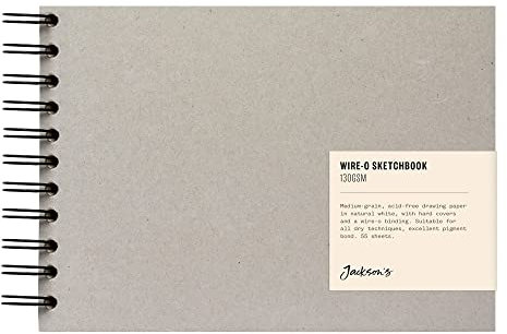Jacksons: Skizzenbuch mit Drahtheftung: 130 g/m², 55 Blatt, A5, Querformat