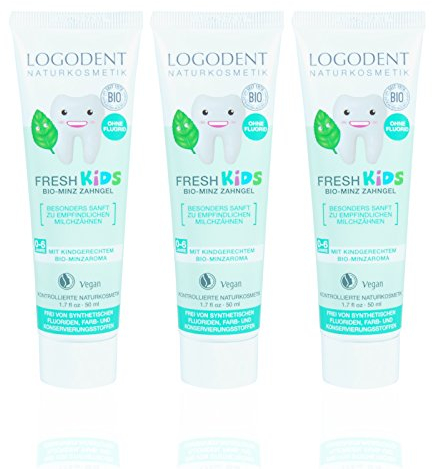 LOGODENT Zahngel Fresh Kids Bio-Zahngel (3 x 50ml), Vegan, Fluoridfrei, Naturkosmetik