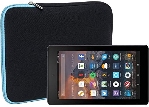 Slabo Funda Universal para Amazon Fire 7-Tablet con Alexa (17,7 cm 7) Funda Protectora de Neopreno - Turquesa/Negro