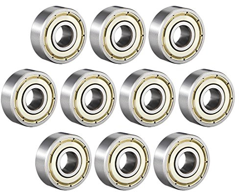 sourcing map 10 Stück 606ZZ Kugellager Doppelschild 6mmx17mmx6mm Kohlenstoffstahl Z1